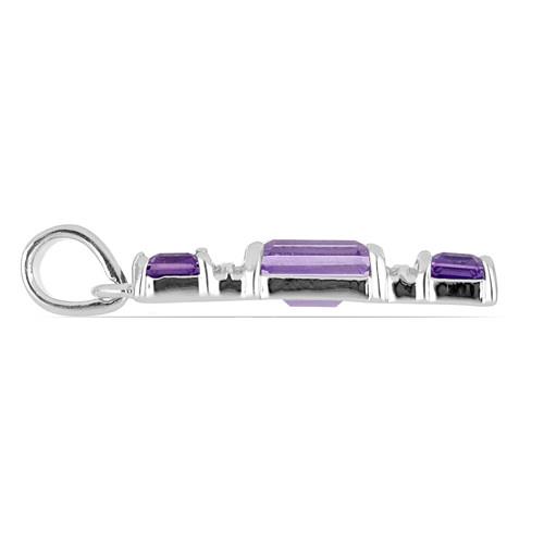 STERLING SILVER BRAZILIAN AMETHYST GEMSTONE PENDANT